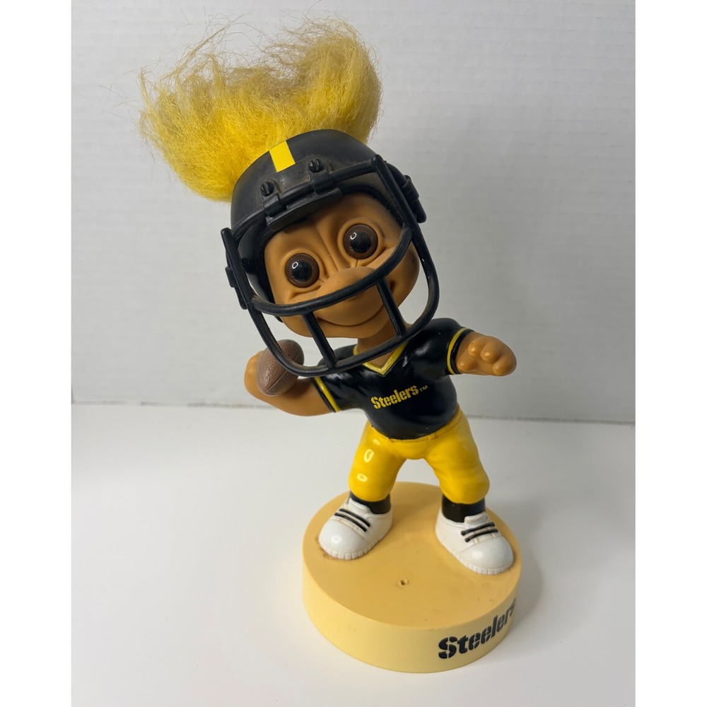 Vintage Russ Berrie Pittsburgh Steelers Troll Doll Bobblehead NFL 11.5 inch